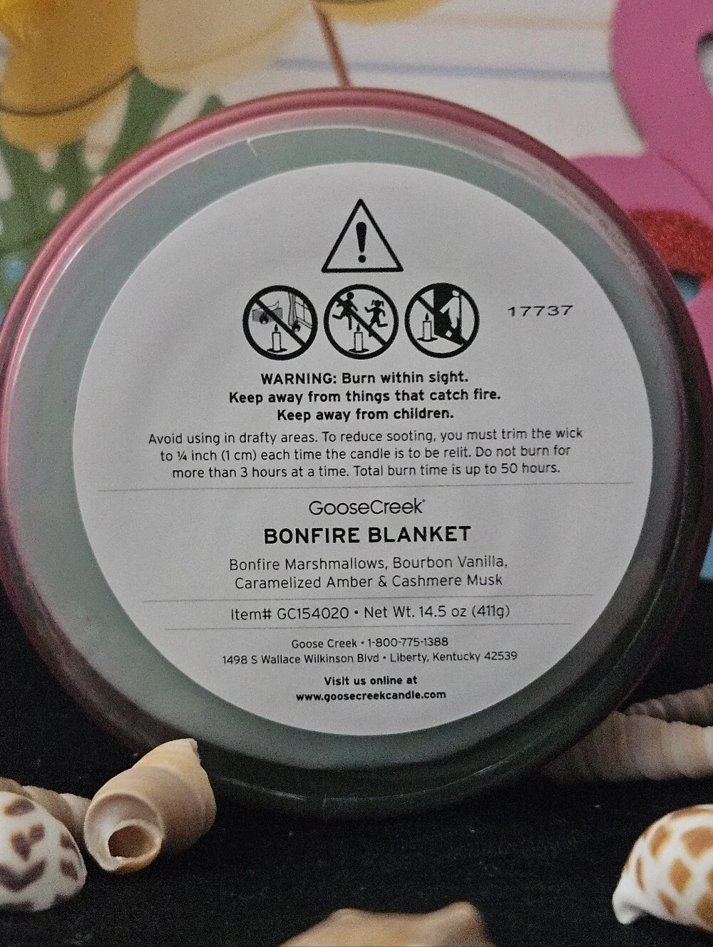 NWT Goose Creek Bonfire Blanket 3-wick Candle - Pink/Coral